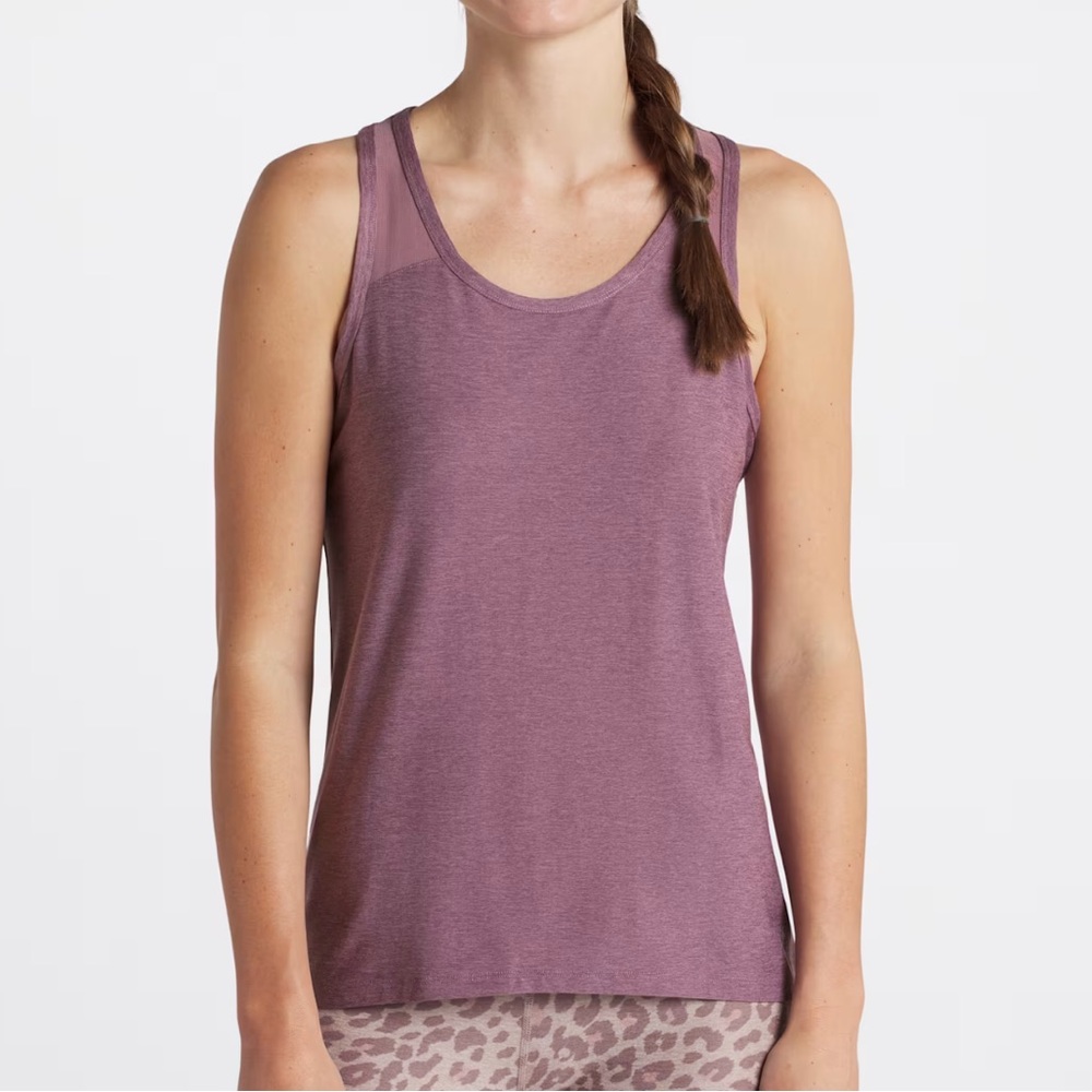 We Wander WeFlex Dark Purple Crossover Cut-Out Tank Top Size Medium - Picture 12 of 16